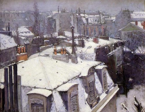 Gustave Caillebotte - Vue de toits, effet de neige - 1878