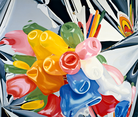 Jeff Koons, "Tulips", huile sur toile, 1995-1998